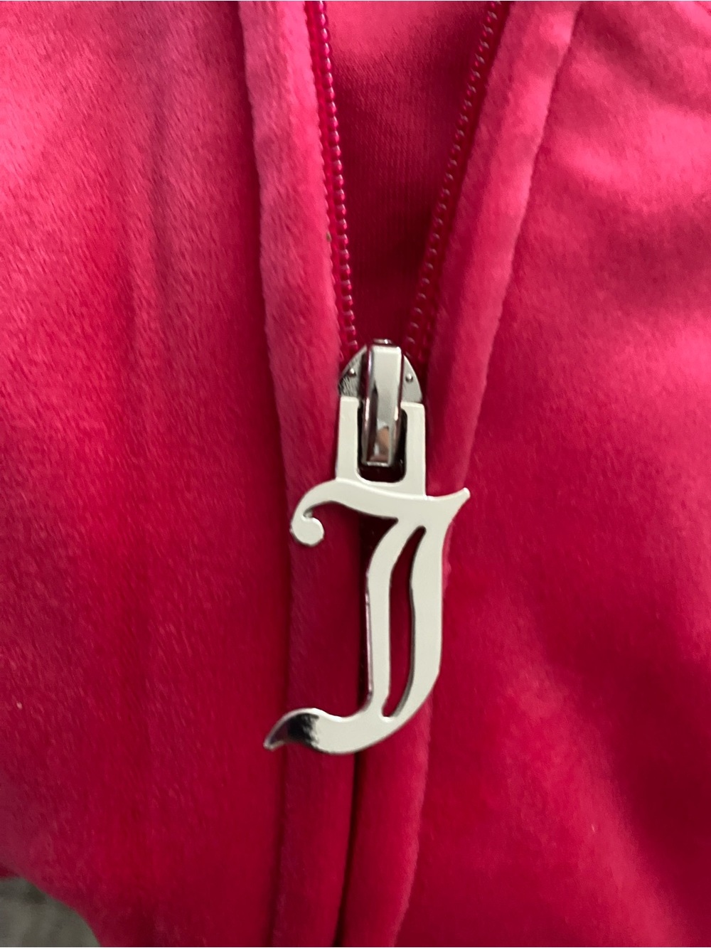 Juicy Couture Women’s Vixen Pink Rhinestone Logo Velour Hoodie & Joggers Sz L - Picture 11 of 11